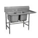 Advance Tabco 94-2-36-36R 77" 2 Compartment Sink w/ 16"L x 20"W Bowl, 14" Deep-cityfoodequipment.com