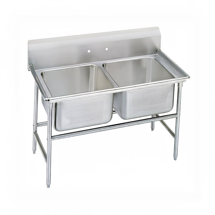 Advance Tabco 94-22-40 54" 2 Compartment Sink w/ 20"L x 20"W Bowl, 14" Deep-cityfoodequipment.com