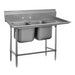 Advance Tabco 94-22-40-18R 67" 2 Compartment Sink w/ 20"L x 20"W Bowl, 14" Deep-cityfoodequipment.com