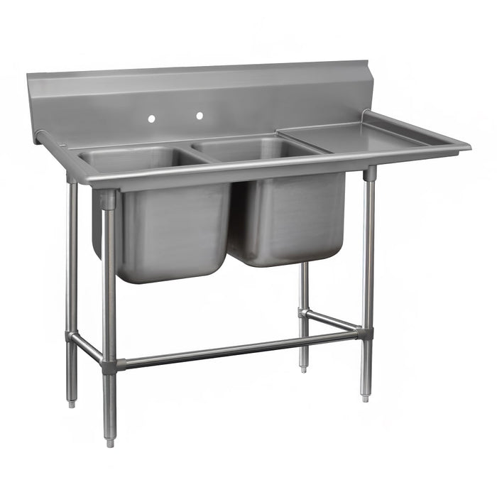 Advance Tabco 94-22-40-24R 73" 2 Compartment Sink w/ 20"L x 20"W Bowl, 14" Deep-cityfoodequipment.com