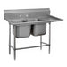 Advance Tabco 94-22-40-24R 73" 2 Compartment Sink w/ 20"L x 20"W Bowl, 14" Deep-cityfoodequipment.com