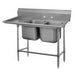 Advance Tabco 94-22-40-36L 85" 2 Compartment Sink w/ 20"L x 20"W Bowl, 14" Deep-cityfoodequipment.com