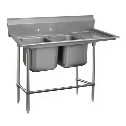 Advance Tabco 94-22-40-36R 85" 2 Compartment Sink w/ 20"L x 20"W Bowl, 14" Deep-cityfoodequipment.com