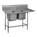 Advance Tabco 94-22-40-36R 85" 2 Compartment Sink w/ 20"L x 20"W Bowl, 14" Deep-cityfoodequipment.com