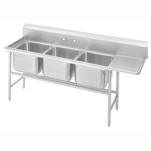 Advance Tabco 94-23-60-18R 89" 3 Compartment Sink w/ 20"L x 20"W Bowl, 14" Deep-cityfoodequipment.com