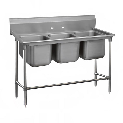Advance Tabco 94-3-54 64" 3 Compartment Sink w/ 16"L x 20"W Bowl, 14" Deep-cityfoodequipment.com