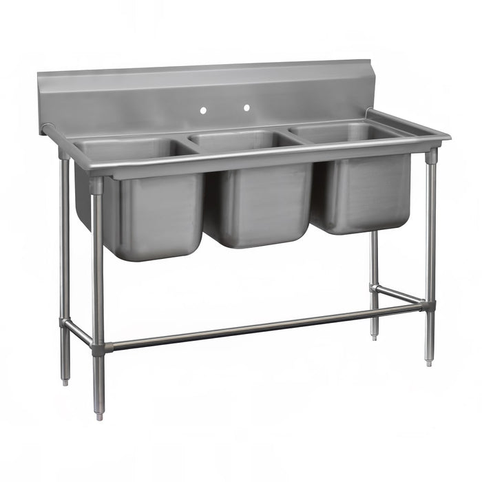 Advance Tabco 94-3-54 64" 3 Compartment Sink w/ 16"L x 20"W Bowl, 14" Deep-cityfoodequipment.com