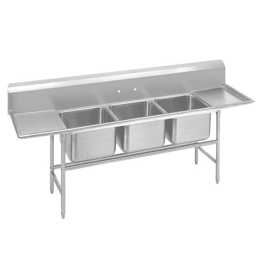 Advance Tabco 94-3-54-24RL 103" 3 Compartment Sink w/ 16"L x 20"W Bowl, 14" Deep-cityfoodequipment.com