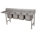 Advance Tabco 94-4-72-18L 95" 4 Compartment Sink w/ 16"L x 20"W Bowl, 14" Deep-cityfoodequipment.com