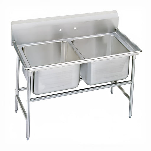 Advance Tabco 94-82-40 54" 2 Compartment Sink w/ 20"L x 28"W Bowl, 14" Deep-cityfoodequipment.com