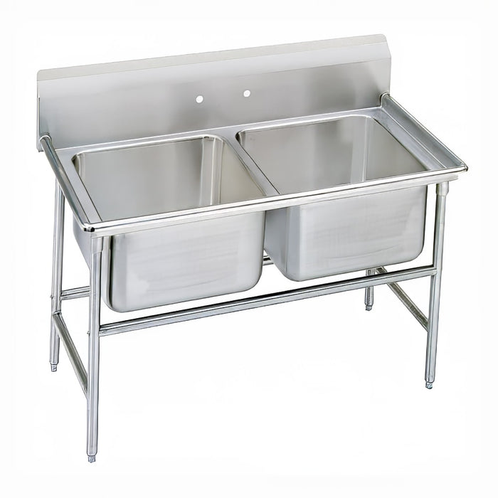 Advance Tabco 94-82-40 54" 2 Compartment Sink w/ 20"L x 28"W Bowl, 14" Deep-cityfoodequipment.com
