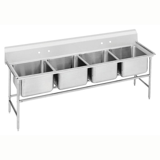 Advance Tabco 94-84-80 99" 4 Compartment Sink w/ 20"L x 28"W Bowl, 14" Deep-cityfoodequipment.com