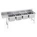 Advance Tabco 94-84-80-24L 117" 4 Compartment Sink w/ 20"L x 28"W Bowl, 14" Deep-cityfoodequipment.com