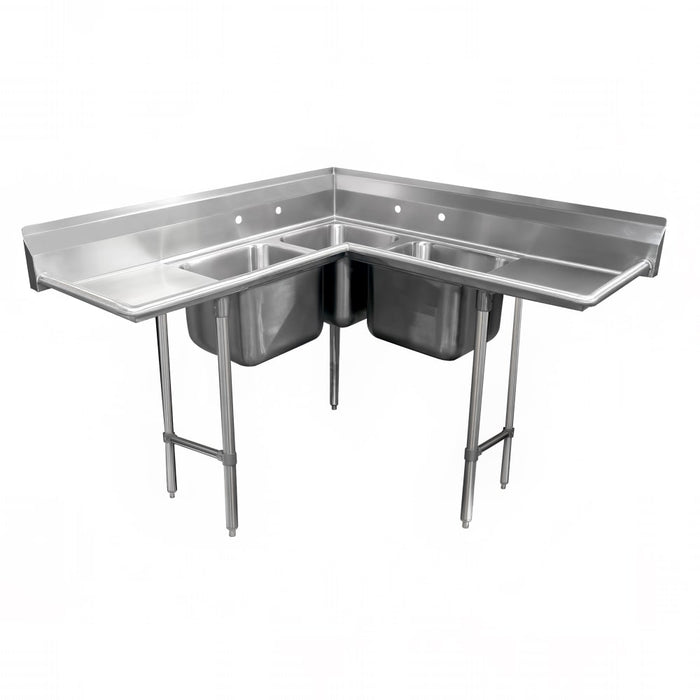 Advance Tabco 94-K3-11D 54" 3 Compartment Sink w/ 14"L x 14"W Bowl, 12" Deep-cityfoodequipment.com