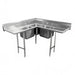 Advance Tabco 94-K3-11D 54" 3 Compartment Sink w/ 14"L x 14"W Bowl, 12" Deep-cityfoodequipment.com