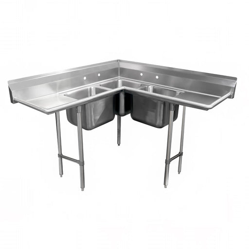 Advance Tabco 94-K4-24D 79" 3 Compartment Sink w/ 24"L x 24"W Bowl, 12" Deep-cityfoodequipment.com
