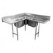 Advance Tabco 94-K4-24D 79" 3 Compartment Sink w/ 24"L x 24"W Bowl, 12" Deep-cityfoodequipment.com