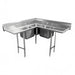 Advance Tabco 94-K6-18D 61" 3 Compartment Sink w/ 16"L x 20"W Bowl, 12" Deep-cityfoodequipment.com
