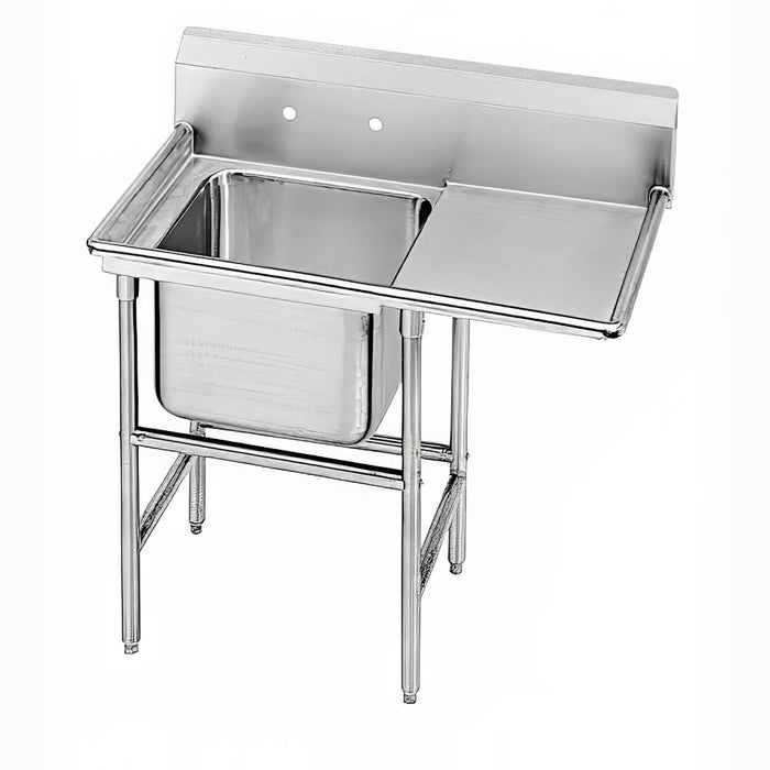 Advance Tabco 9-81-20-18R 44" 1 Compartment Sink w/ 20"L x 28"W Bowl, 12" Deep-cityfoodequipment.com