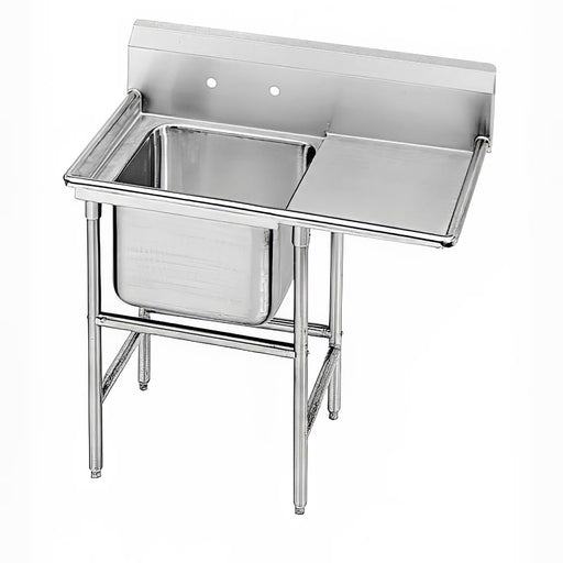 Advance Tabco 9-81-20-24R 50" 1 Compartment Sink w/ 20"L x 28"W Bowl, 12" Deep-cityfoodequipment.com