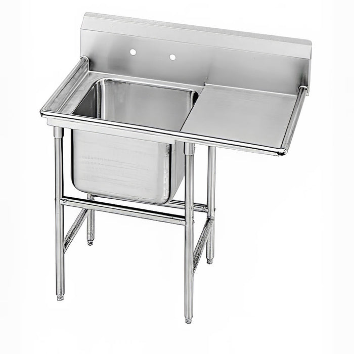 Advance Tabco 9-81-20-24R 50" 1 Compartment Sink w/ 20"L x 28"W Bowl, 12" Deep-cityfoodequipment.com