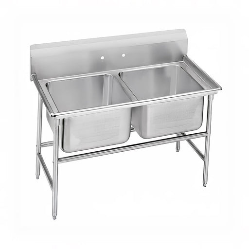 Advance Tabco 9-82-40 54" 2 Compartment Sink w/ 20"L x 28"W Bowl, 12" Deep-cityfoodequipment.com