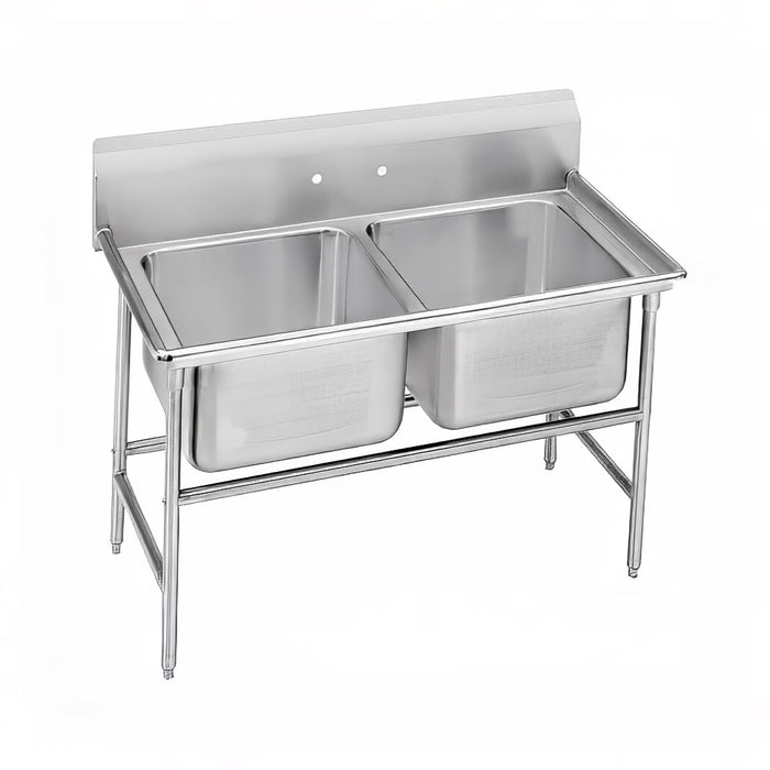 Advance Tabco 9-82-40 54" 2 Compartment Sink w/ 20"L x 28"W Bowl, 12" Deep-cityfoodequipment.com
