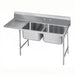 Advance Tabco 9-82-40-18L 67" 2 Compartment Sink w/ 20"L x 28"W Bowl, 12" Deep-cityfoodequipment.com