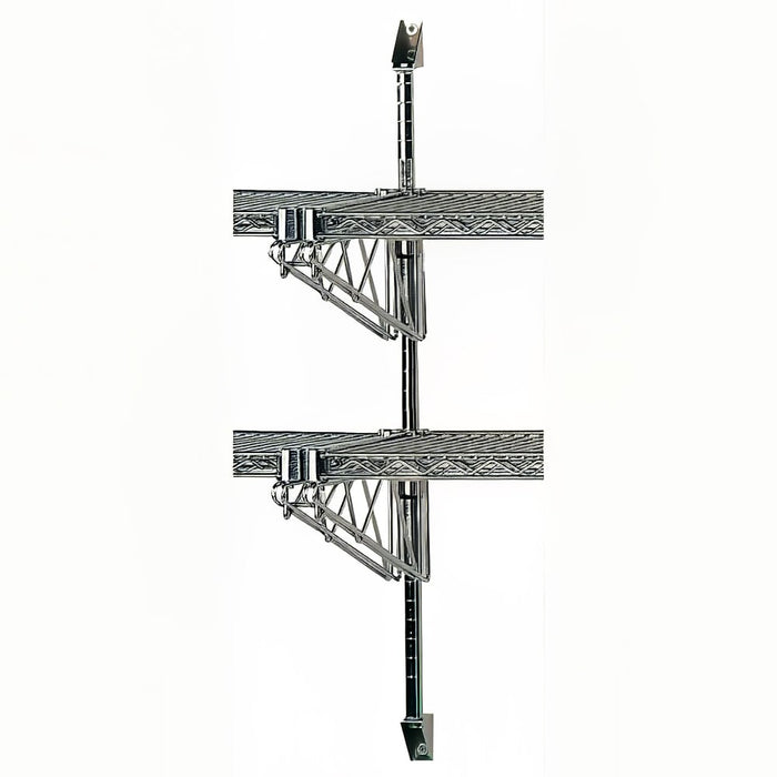 Advance Tabco ABM2-14 Post & Brackets for 14" Deep Wall Mounted Shelf w/ Hardware, Chrome-cityfoodequipment.com