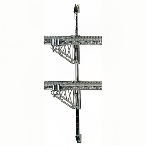 Advance Tabco ABM2-18 Post & Brackets for 18" Deep Wall Mounted Shelf w/ Hardware, Chrome-cityfoodequipment.com