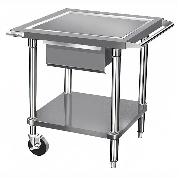Advance Tabco AG-MP-30 30" Mixer Table w/ Galvanized Undershelf Base & Corner Bumpers, 24"D-cityfoodequipment.com
