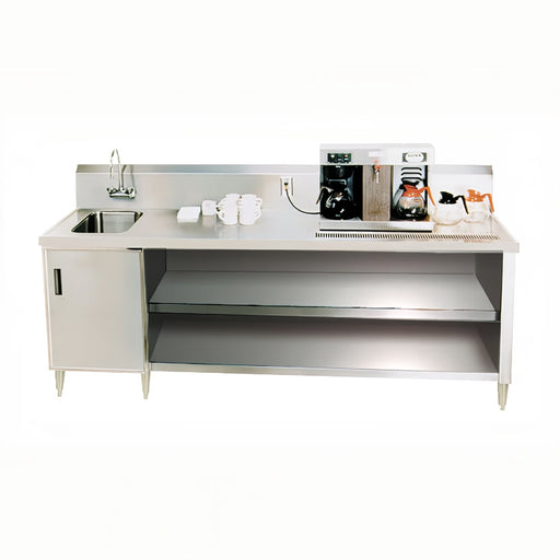 Advance Tabco BEV-30-144L 144" Beverage Table w/ Left Side Sink & Drain Trough, 30"D-cityfoodequipment.com