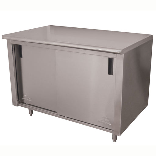 Advance Tabco CB-SS-3610 120" Enclosed Work Table w/ Sliding Doors, 36"D-cityfoodequipment.com