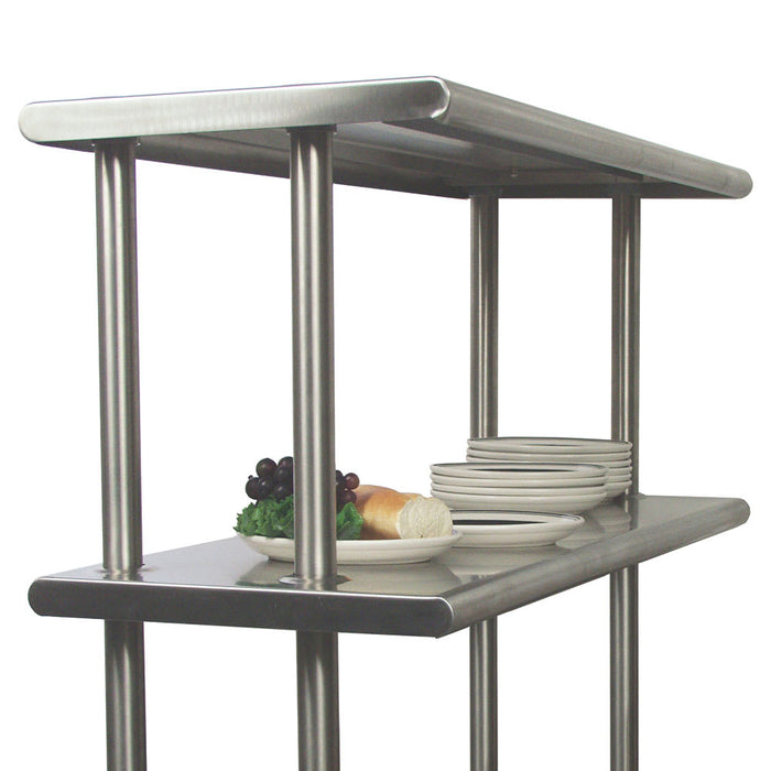 Advance Tabco CDS-18-96 Adjustable Double Overshelf, 18"W x 96"L, 6" Overhang On 1 Side-cityfoodequipment.com