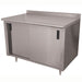 Advance Tabco CF-SS-304M 48" Enclosed Work Table w/ Sliding Doors & Midshelf, 1 1/2" Backsplash, 30"D-cityfoodequipment.com