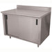 Advance Tabco CK-SS-365M 60" Enclosed Work Table w/ Sliding Doors & Midshelf, 5" Backsplash, 36"D-cityfoodequipment.com