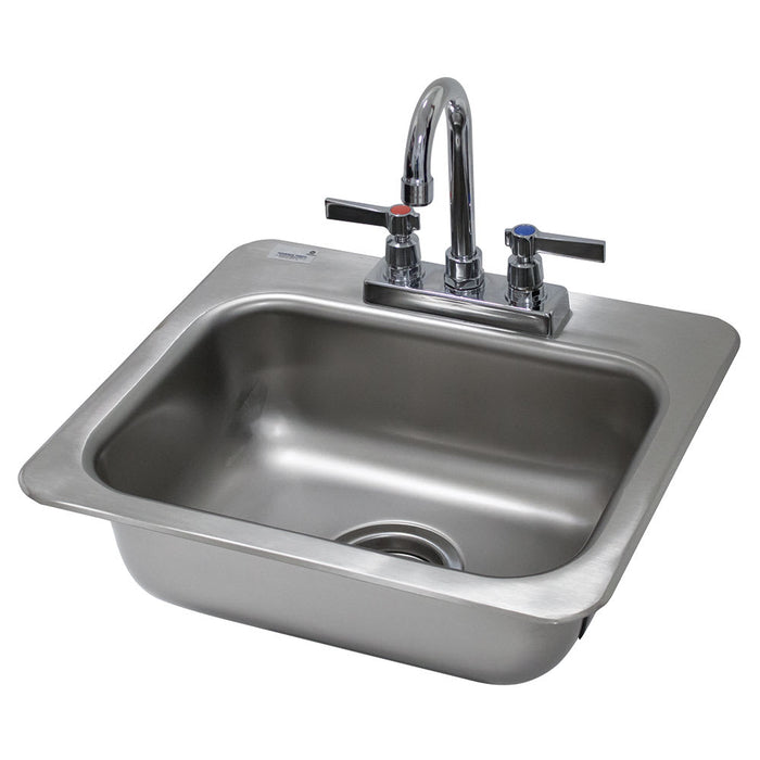 Advance Tabco DI-1-35 (1) Compartment Drop-in Sink - 14" x 10", Drain Included-cityfoodequipment.com