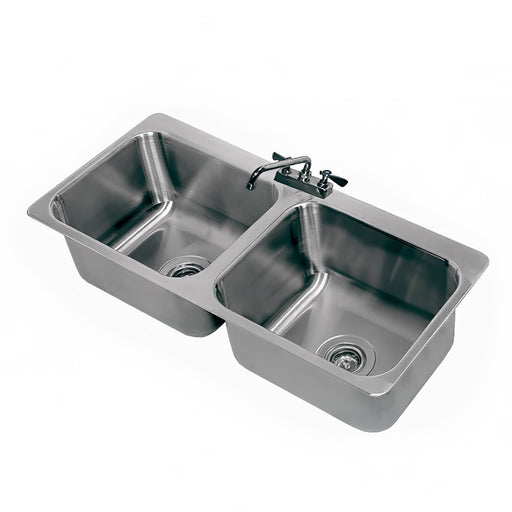 Advance Tabco DI-2-2012 (2) Compartment Drop-in Sink - 20" x 16", Drain Included-cityfoodequipment.com