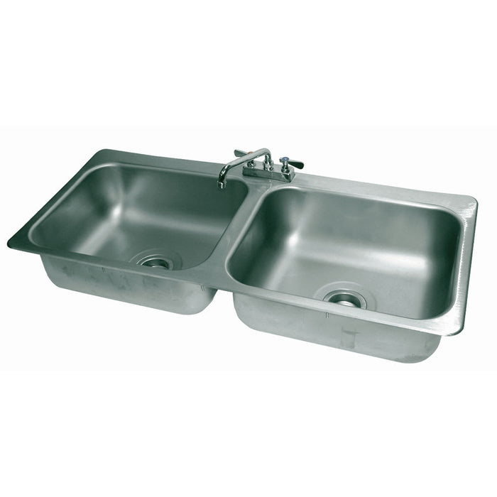 Advance Tabco DI-2-208 (2) Compartment Drop-in Sink - 20" x 16", Drain Included-cityfoodequipment.com