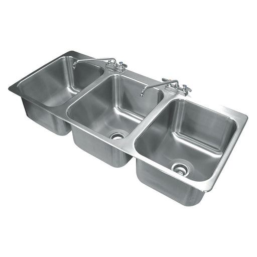 Advance Tabco DI-3-1612 (3) Compartment Drop-in Sink - 16" x 20", Drain Included-cityfoodequipment.com