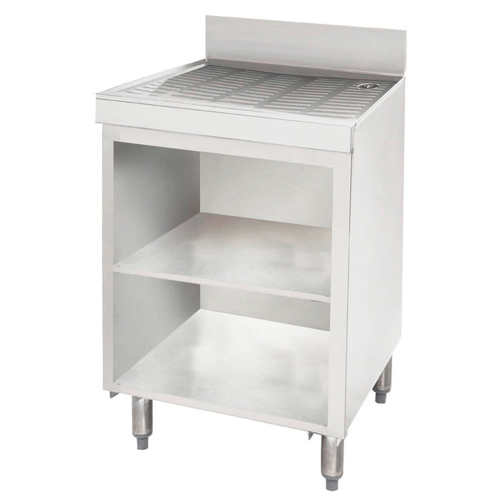 Advance Tabco CRD-2BM Under Bar Drainboard Cabinet w/ 4" Backsplash - 24" x 21" x 33", Stainless-cityfoodequipment.com