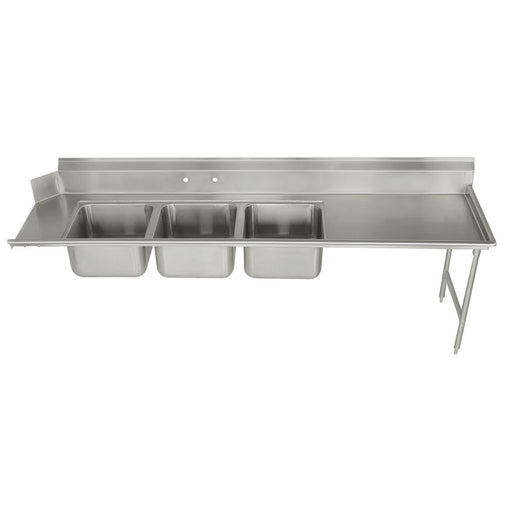 Advance Tabco DTC-3-2020-108R Dish Table - (3) 20x20x12" Bowls, 27" Right Drainboard, 16 ga 304 Stainless-cityfoodequipment.com