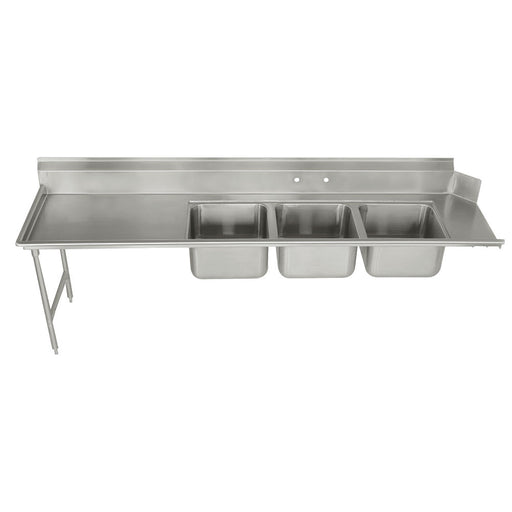 Advance Tabco DTC-3-2020-120L Dish Table - (3) 20x20x12" Bowls, 39" Left Drainboard, 16 ga 304 Stainless-cityfoodequipment.com