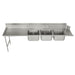 Advance Tabco DTC-3-2020-96L Dish Table - (3) 20" x 20" x 12" Bowls, 23" Left Drainboard, 16 ga 304 Stainless-cityfoodequipment.com