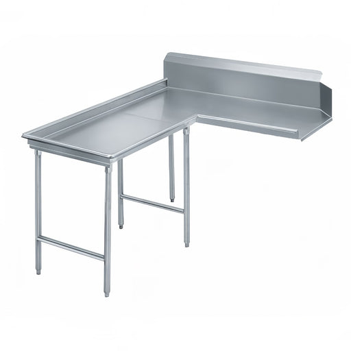 Advance Tabco DTC-G70-72L 71" Dishtable - Island Style, Crossrails, Stainless Legs, R-L, 14 ga 304 Stainless-cityfoodequipment.com