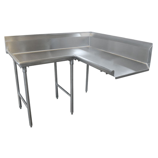 Advance Tabco DTC-K30-108L 107" Komer Clean Dishtable - L-Shape, Stainless Legs, R-L, 14 ga 304 Stainless-cityfoodequipment.com
