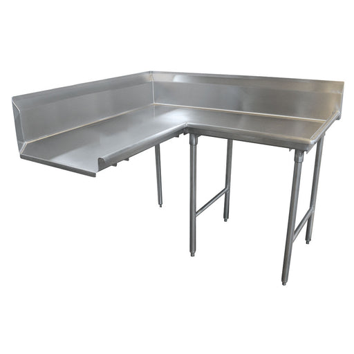 Advance Tabco DTC-K30-120R 119" Korner Clean Dishtable - L-Shape, Stainless Legs, L-R, 14 ga 304 Stainless-cityfoodequipment.com
