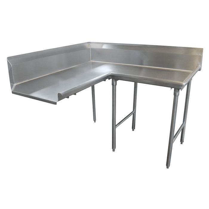 Advance Tabco DTC-K30-144R 143" Komer Clean Dishtable - L-Shape, Stainless Legs, L-R, 14 ga 304 Stainless-cityfoodequipment.com