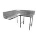 Advance Tabco DTC-K70-120R 119" Korner Clean Dishtable - Crossrails, Stainless Legs, L-R, 14 ga 304 Stainless-cityfoodequipment.com