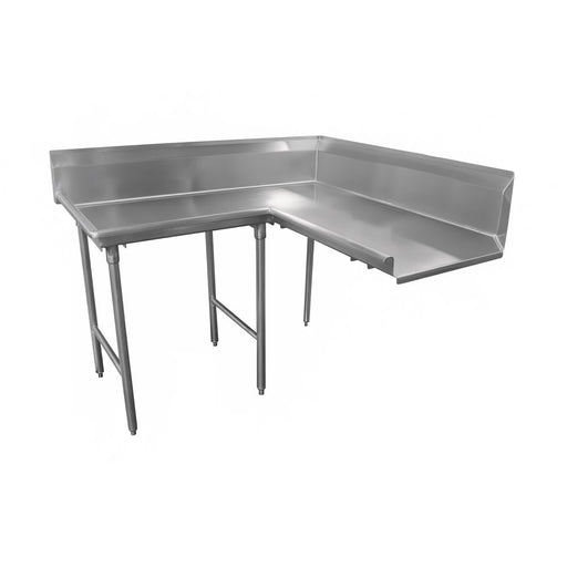 Advance Tabco DTC-K70-144L 143" Komer Clean Dishtable - Crossrails, Stainless Legs, R-L, 14 ga 304 Stainless-cityfoodequipment.com